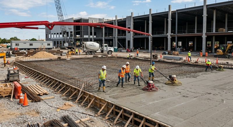 Commercial Slab Installation in Ridgeway, SC